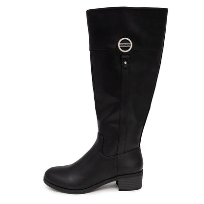 Nautica Women's Tall Shaft Riding Boots: Stylish Knee-High Dress Shoes for Fall & Winter-Ginger Lily 2-Black Size-8.5