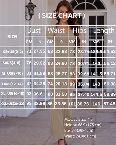 LUOFEN Women's Formal Bodycon Maxi Dress V Neck Long Sleeve Ribbed Knit Beveled Edge Casual Elegant Party Maxi Dresses Beige S