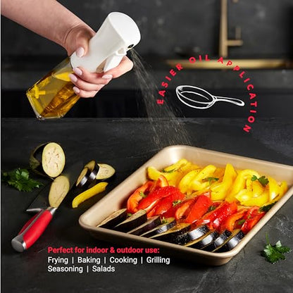 Storeganize Olive Oil Sprayer For Cooking - Glass 200ml Olive Oil Spray Bottle For Oil Portion Control - Kitchen accessories Gadgets Oil Mister Spray Bottle For Cooking Baking & Salads
