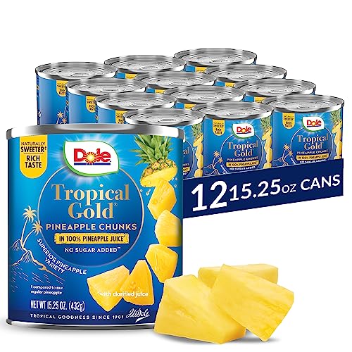 12 Count Dole Pineapple Chunks in 100% Juice (OU)