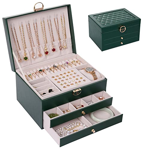 Large Jewelry Box Organizer with 2 Drawers