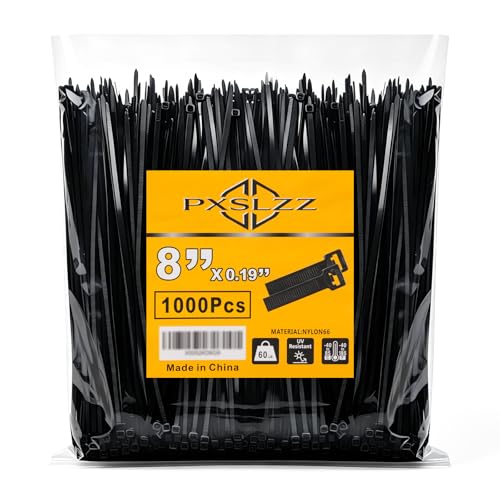 1000 Pack 8-Inch Heavy Duty Zip Ties