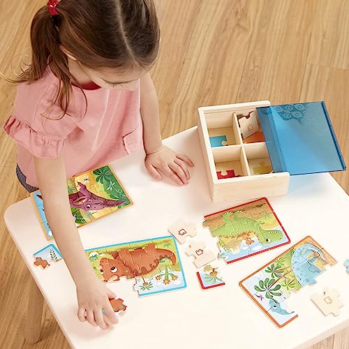 3-Pack Wooden Puzzles for Kids - Pets, Dinos, Trucks