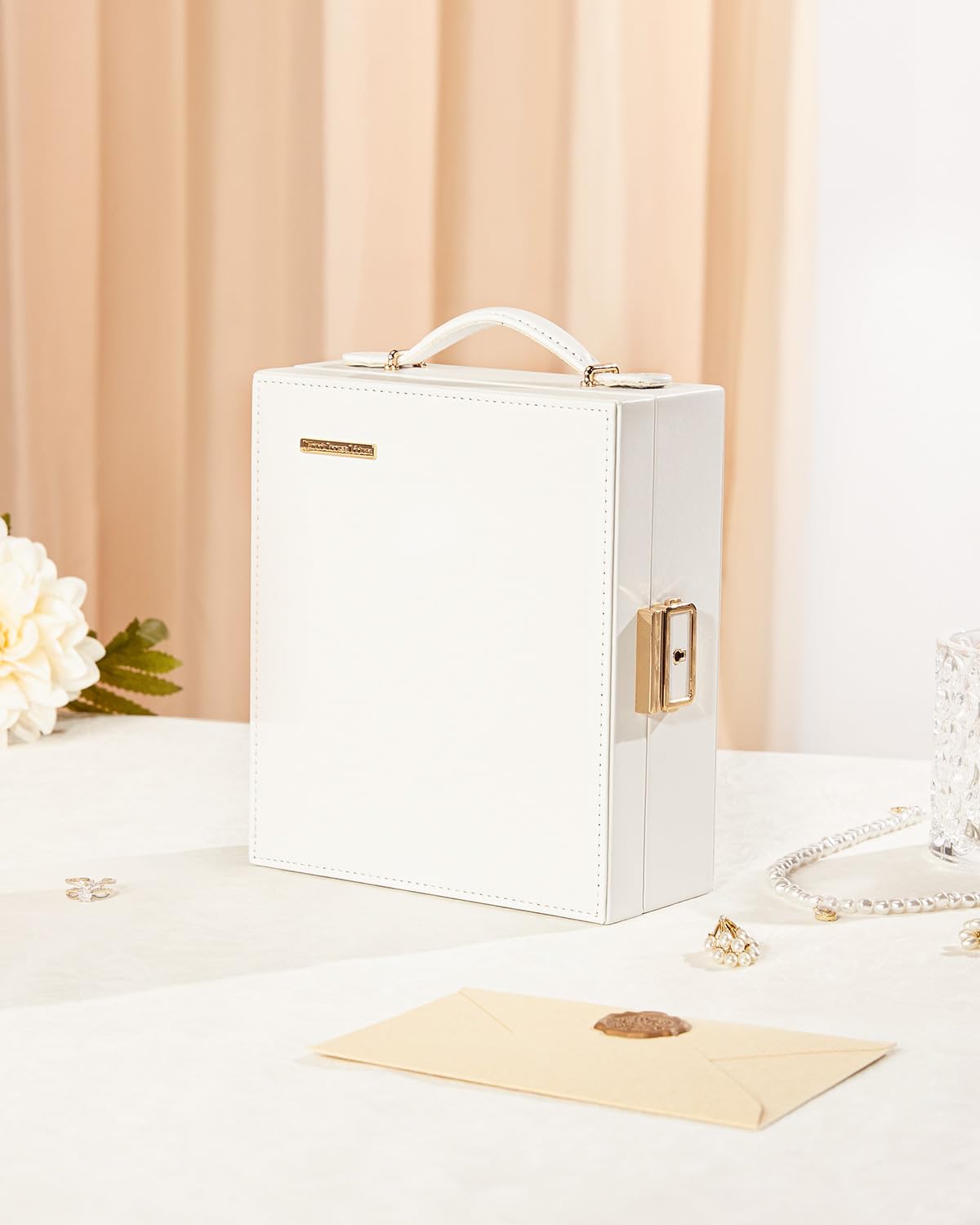 Portable Jewelry Case with Mirror for Travel