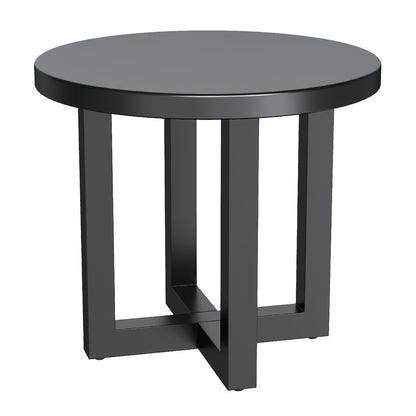 Round Metal Patio End Table, 2-Tier Design