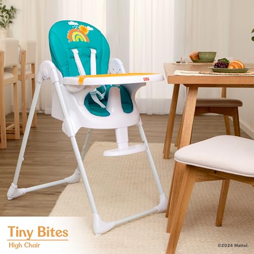 Fisher Price Tiny Bites High Chair, Seven Adjustable Height Positions Baby High Chair, Easy Quick Fold Travel High Chair, Lightweight Easy to Clean Portable High Chair