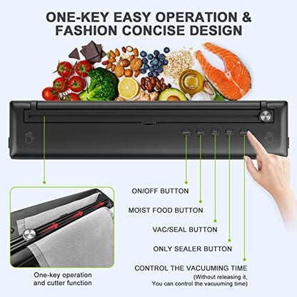 5-in-1 Vacuum Sealer with 15 Bags and Hose