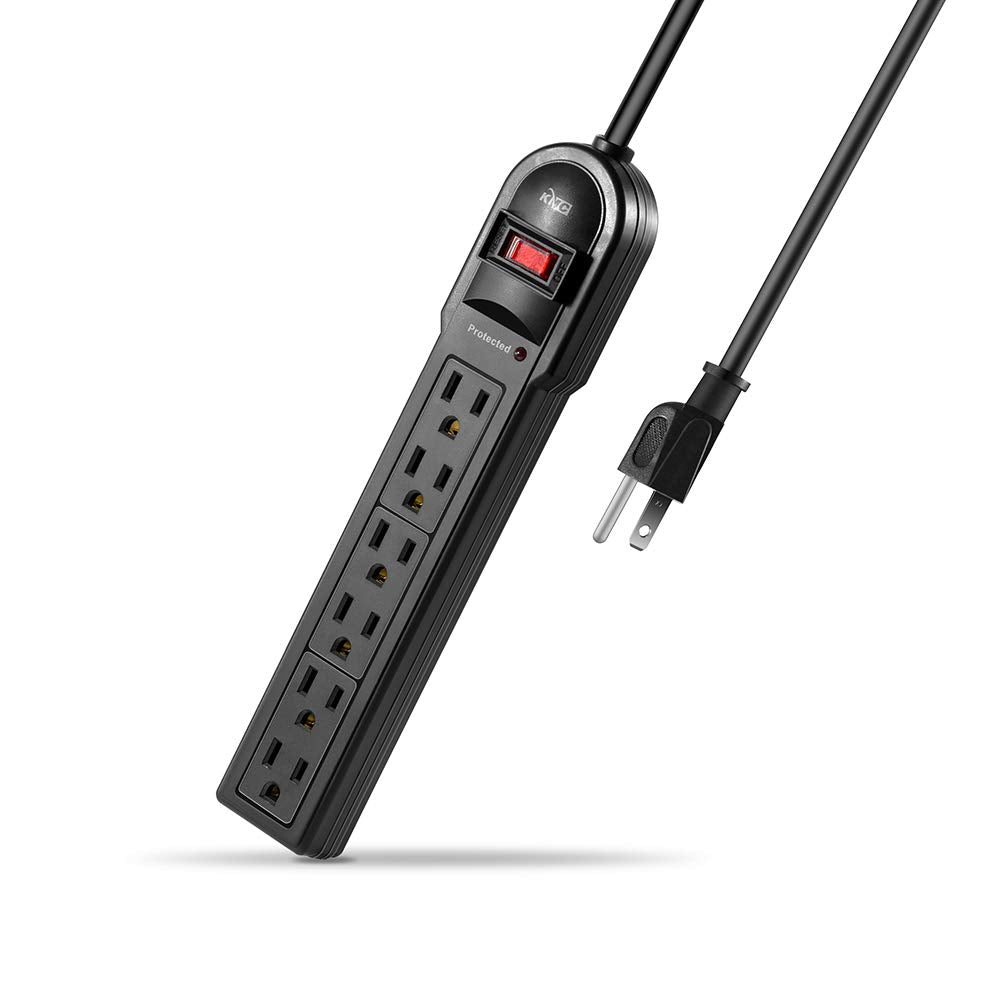 KMC 6-Outlet Surge Protector Power Strip 2-Pack