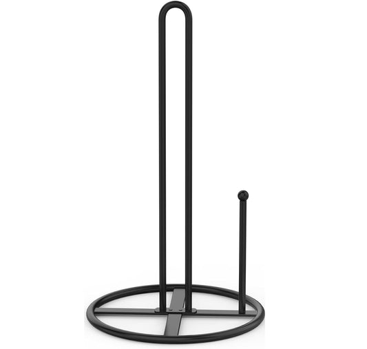Black Paper Towel Holder Countertop,Kitchen Paper Towel Stand Holder for Standard and Large Size Rolls