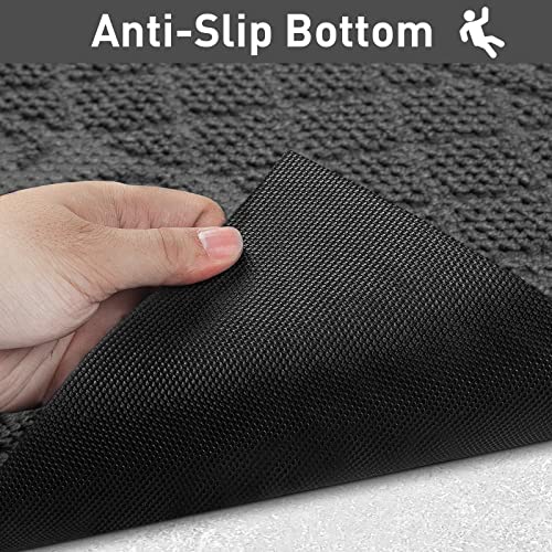 Mibao Durable Door Mat (18"x30",Gray), Welcome Mats Outdoor, Front Door Mats Outdoor Entrance, Outdoor Rubber Mats, Welcome Doormat, Entry Door Mats Outside for Entryway, Patio, High Traffic Areas