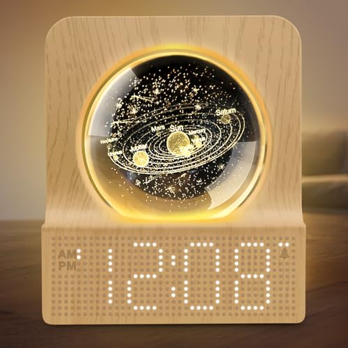 Space Alarm Clock with RGB Night Light, Digital