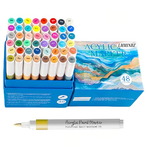 48 Pack Acrylic Paint Markers Brush Tip Set