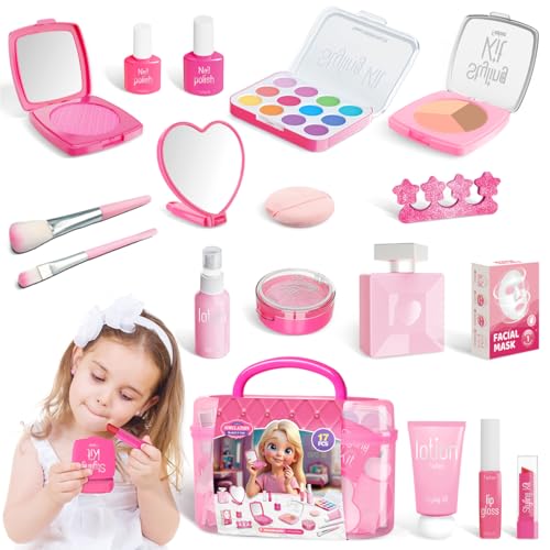 Kids Pretend Makeup Kit Toy Set with Case