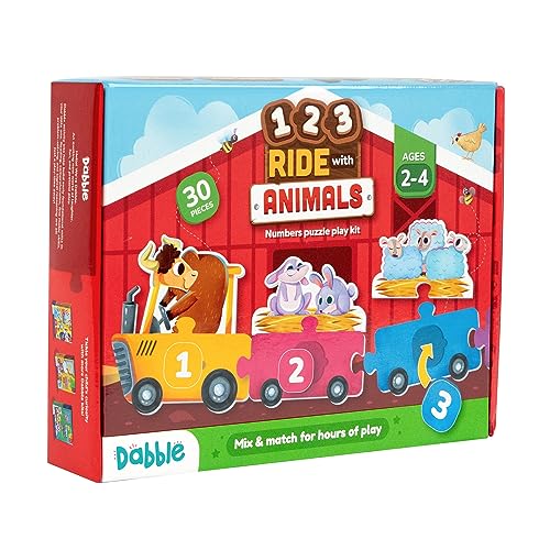 123 Piece Animal Puzzle Wagon Counting Toy for Kids