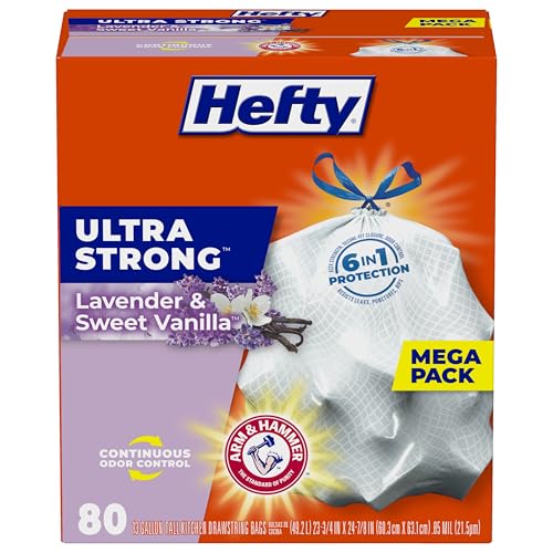80 Count Hefty Ultra Strong Kitchen Trash Bags Scented