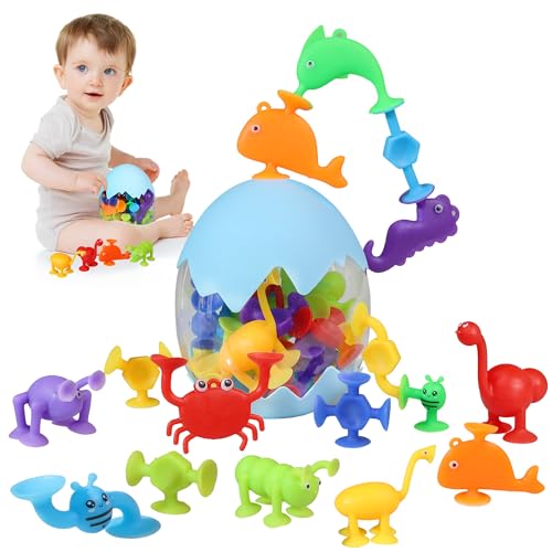 30 Piece Silicone Suction Cup Bath Toys Set