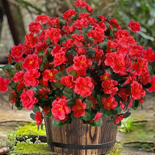 6 Pack UV Resistant Artificial Camellia Flower Bundles