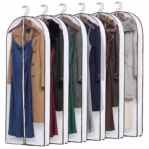 6 Pack Double-Sided Zippered Garment Bags