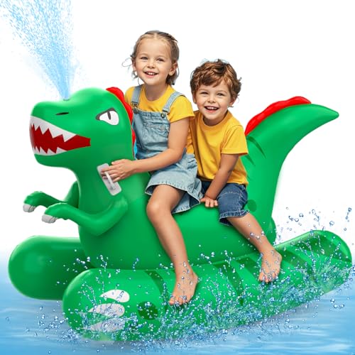 Inflatable Dinosaur Pool Float with Sprinkler