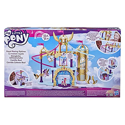 My Little Pony: A New Generation Movie Royal Racing Ziplines - 22-Inch Castle Playset Toy with 2 Moving Ziplines, Princess Pipp Petals Figure