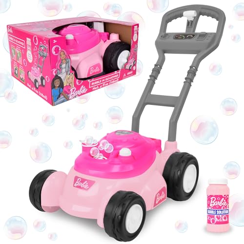 Barbie Bubble Lawn Mower Toy with Solution