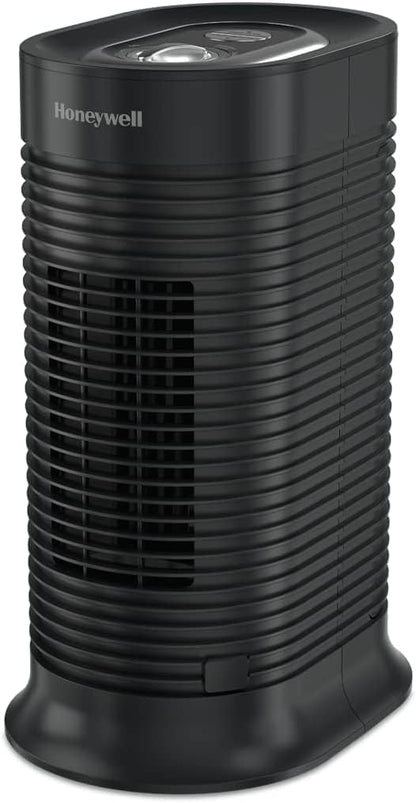 Honeywell AllergenPlus HEPA Tower Air Purifier, Airborne Allergen Reducer for Small Rooms, Reduces Allergens, Smoke, Wildfire Smoke, Pollen, Pet Dander and More, Black, HPA060