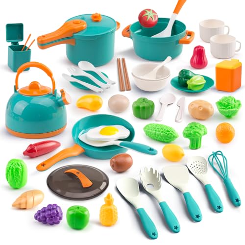 56 Piece Mini Kids Kitchen Playset with Accessories