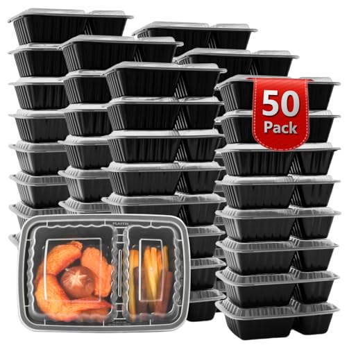 50 Pack Meal Prep Containers with 2 Compartment
