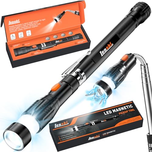 Flexible Magnetic Pickup Tool with LED Flashlight