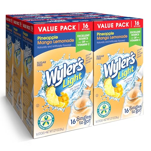 96 Count Wyler's Light Pineapple Mango Lemonade Drink Mix