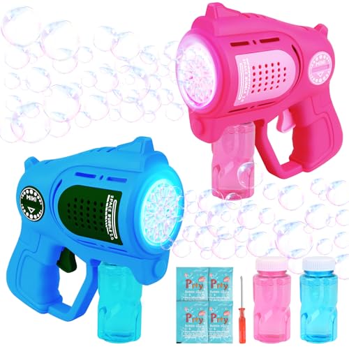 2 Pack LED Bubble Gun Machine for Kids