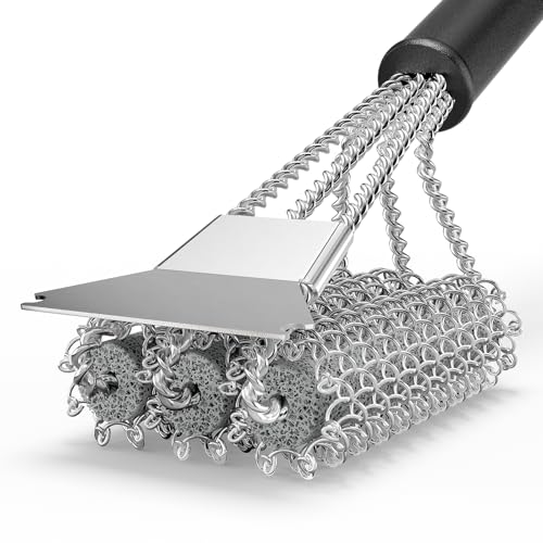 Bristle Free Stainless Steel Grill Brush and Scraper