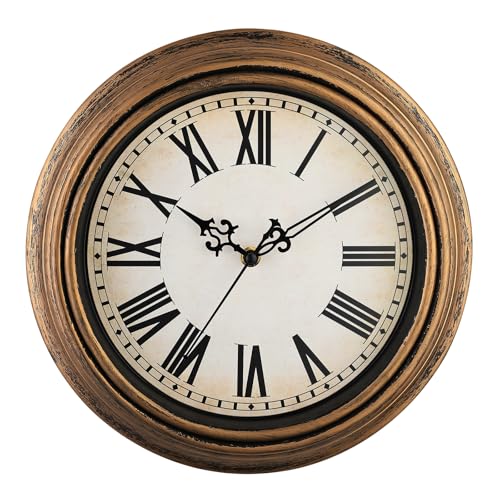 10 Inch Silent Vintage Wall Clock Roman Numerals