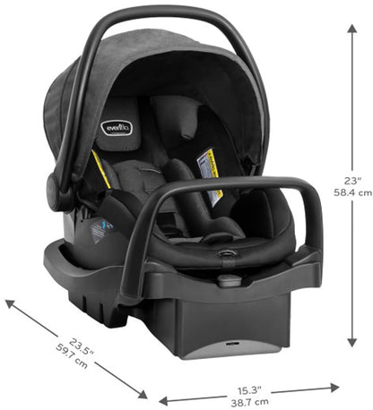 Evenflo Pivot Suite Travel System with LiteMax Infant Car Seat with Anti-Rebound Bar Devon Gray