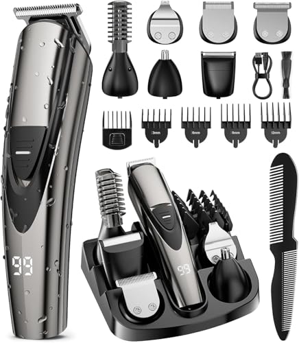 Cordless Waterproof Beard Trimmer and Hair Clipper Kit