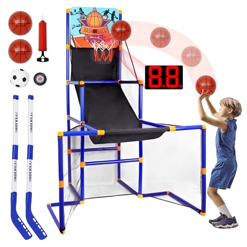 3-in-1 Kids Basketball Football Hockey Sports Set