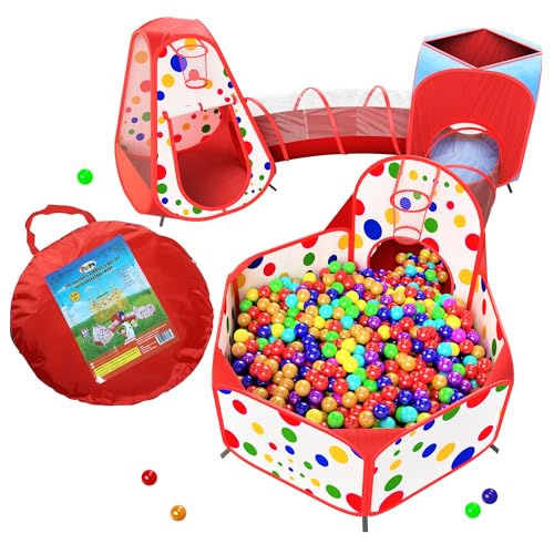 5 Piece Kids Play Tent Tunnel Ball Pit Set
