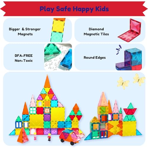 Magnetic Tiles 90 PCS Rainbow Castle Set