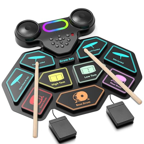 Rechargeable Roll Up Electronic Drum Pad with Speakers