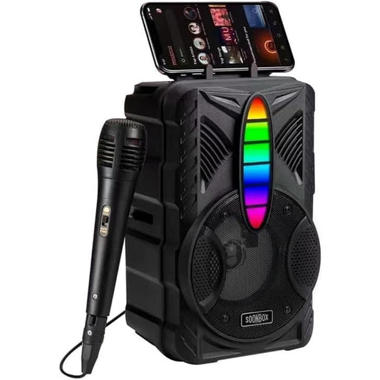 Bluetooth Speaker, IPX5 Waterproof Speaker with HD Sound, RGB Multi-Colors Rhythm Lights, Up to 8H Playtime, TWS Pairing, Portable Wireless Speakers for Home, Outdoor,（Comes with a Microphone） A4221