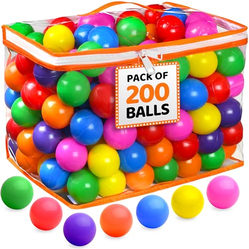 200 Pack Play22 Ball Pit Balls with Storage Bag
