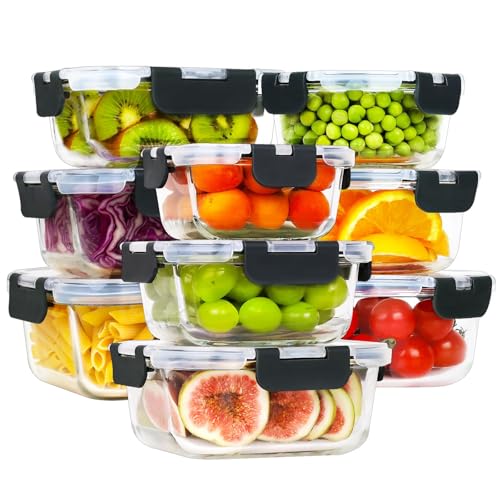 18 Piece Glass Airtight Food Storage Containers Set