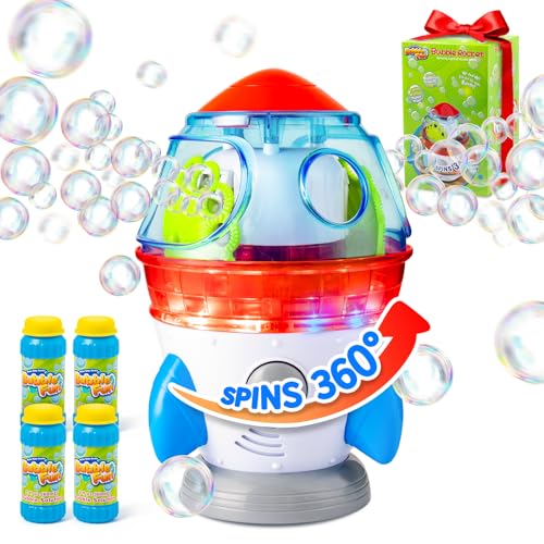 Rocket Bubble Machine with Lights, Music and Rotation