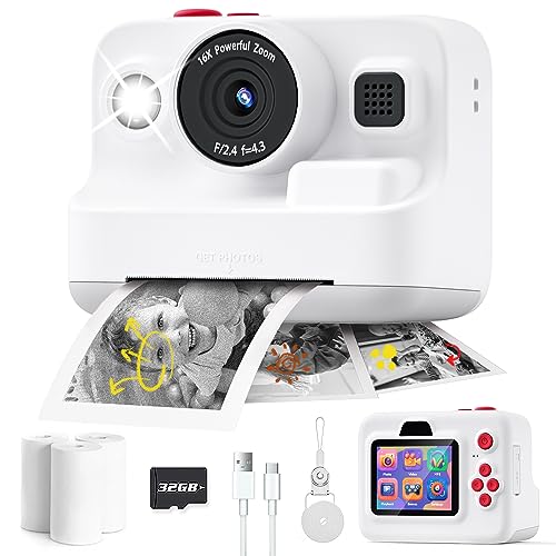 Instant Print Camera for Kids, 2.4 Inch Screen