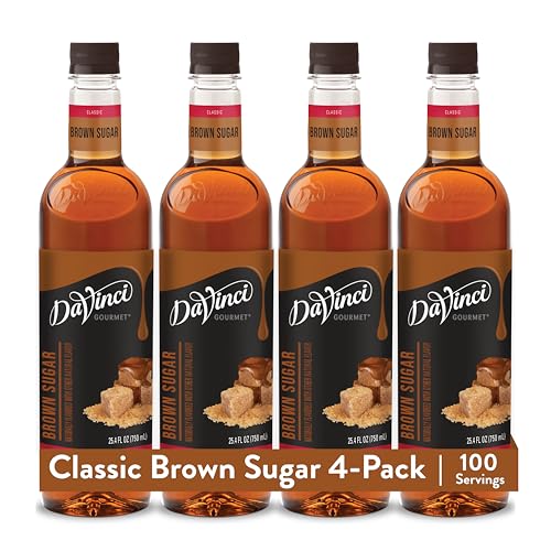 4 Pack DaVinci Gourmet Brown Sugar Syrup Bottles (OU)