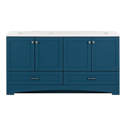60-Inch Double-Sink Bathroom Vanity with Cabinets