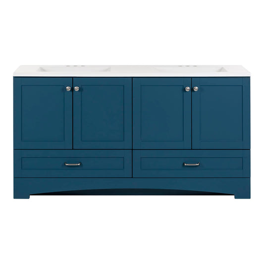 60-Inch Double-Sink Bathroom Vanity with Cabinets