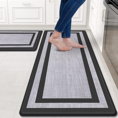 2 Pack Anti-Fatigue Kitchen Mats Cushioned Non-Slip