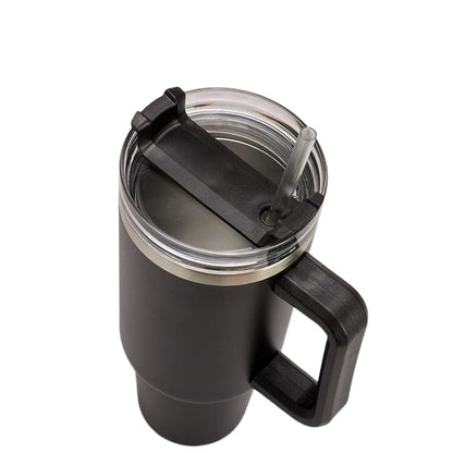 40oz Insulated Travel Mug with Handle & Straw