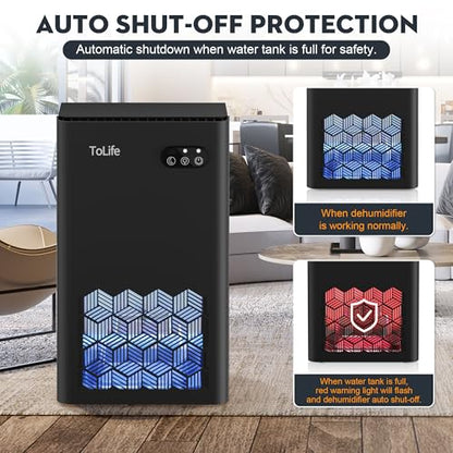 ToLife 95 OZ Dehumidifier for Home & Basement